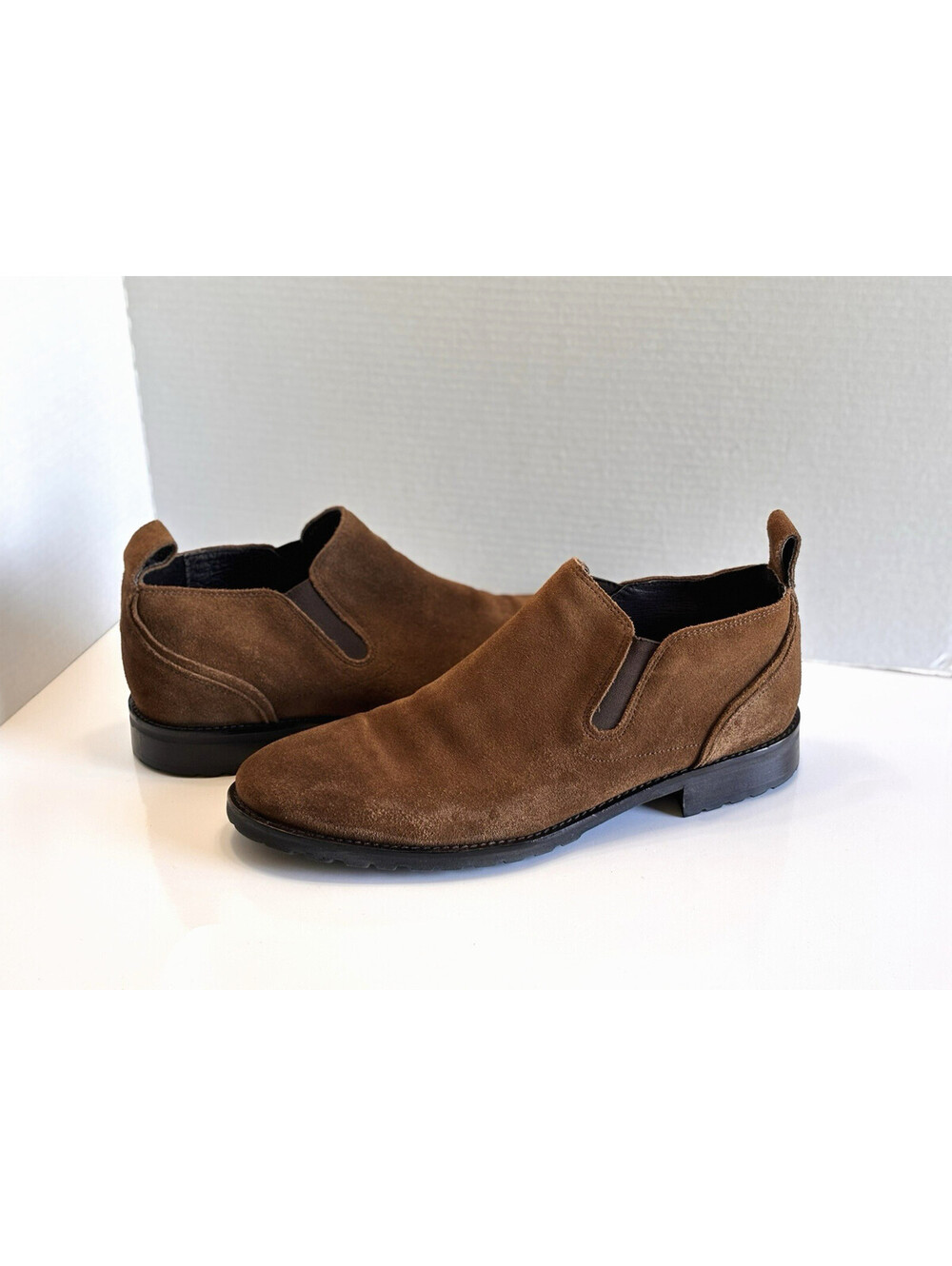 Bacco Bucci Studio Meredith Men's Brown Suede Pull On Casual Ankle Boots Size 12